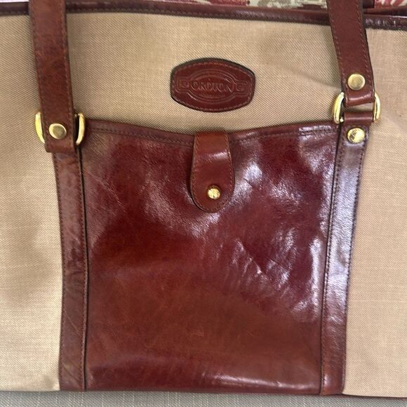 Oroton Australia Canvas & Leather Tote Bag - Picture 3 of 9